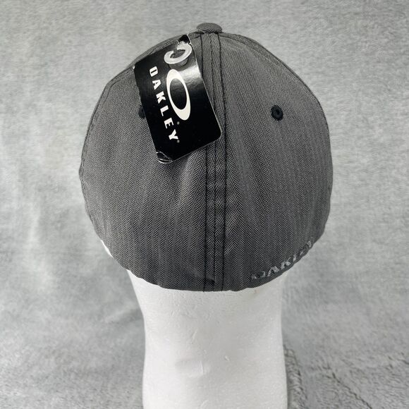 Oakley Hat Men's Flexfit L/XL Metal Gas Can Logo Flex Fit Cap Grey - Picture 6 of 11
